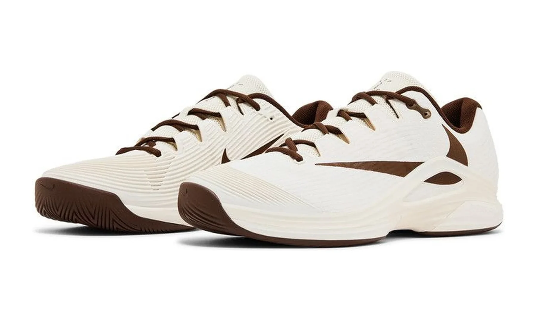 Travis Scott x Nike Court Air Zoom Vapor 12 HC Pale Ivory / Cacao Wow-Muslin-University Red sneaker, foto 2