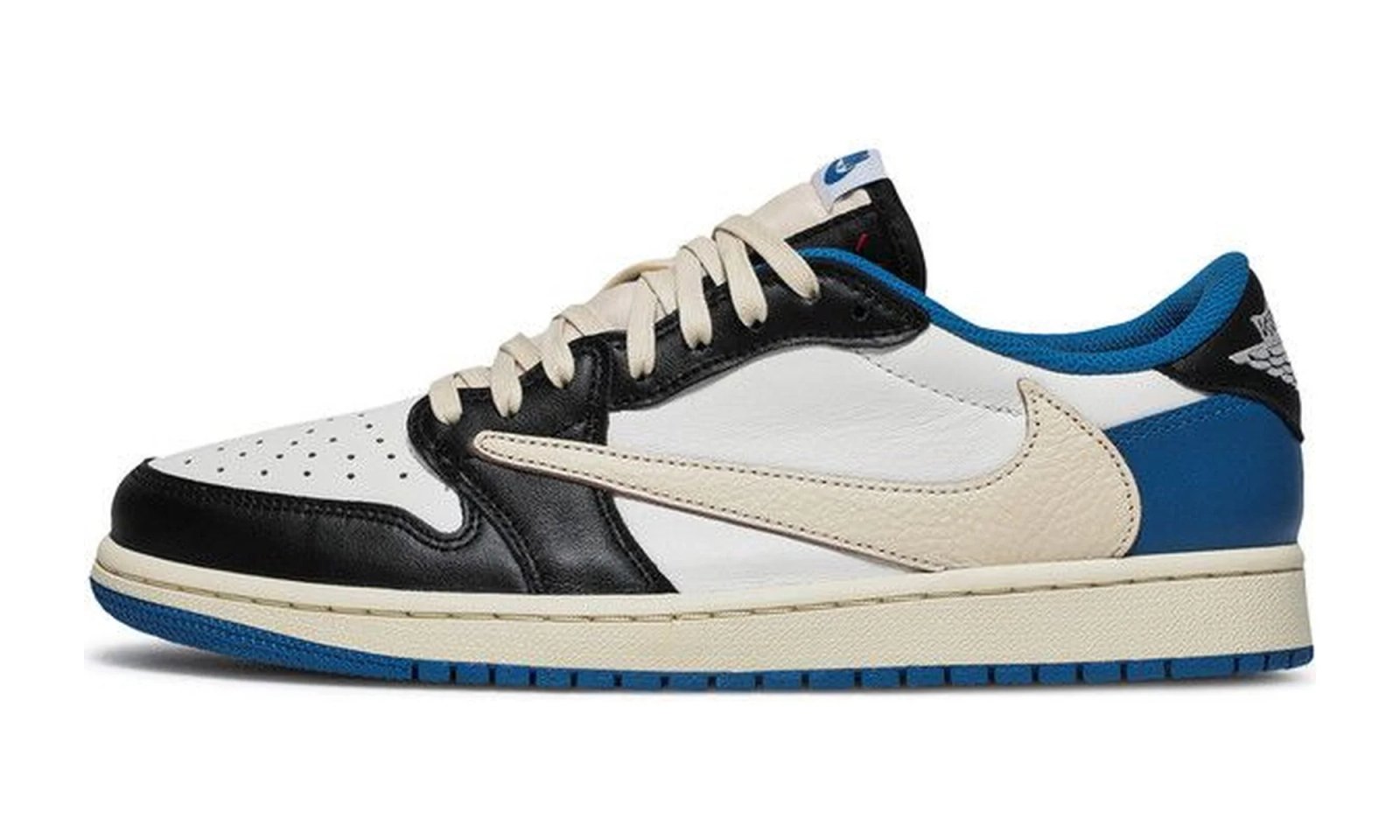 Air Jordan 1 Low Travis Scott Fragment Sail / Black / Military Blue sneaker