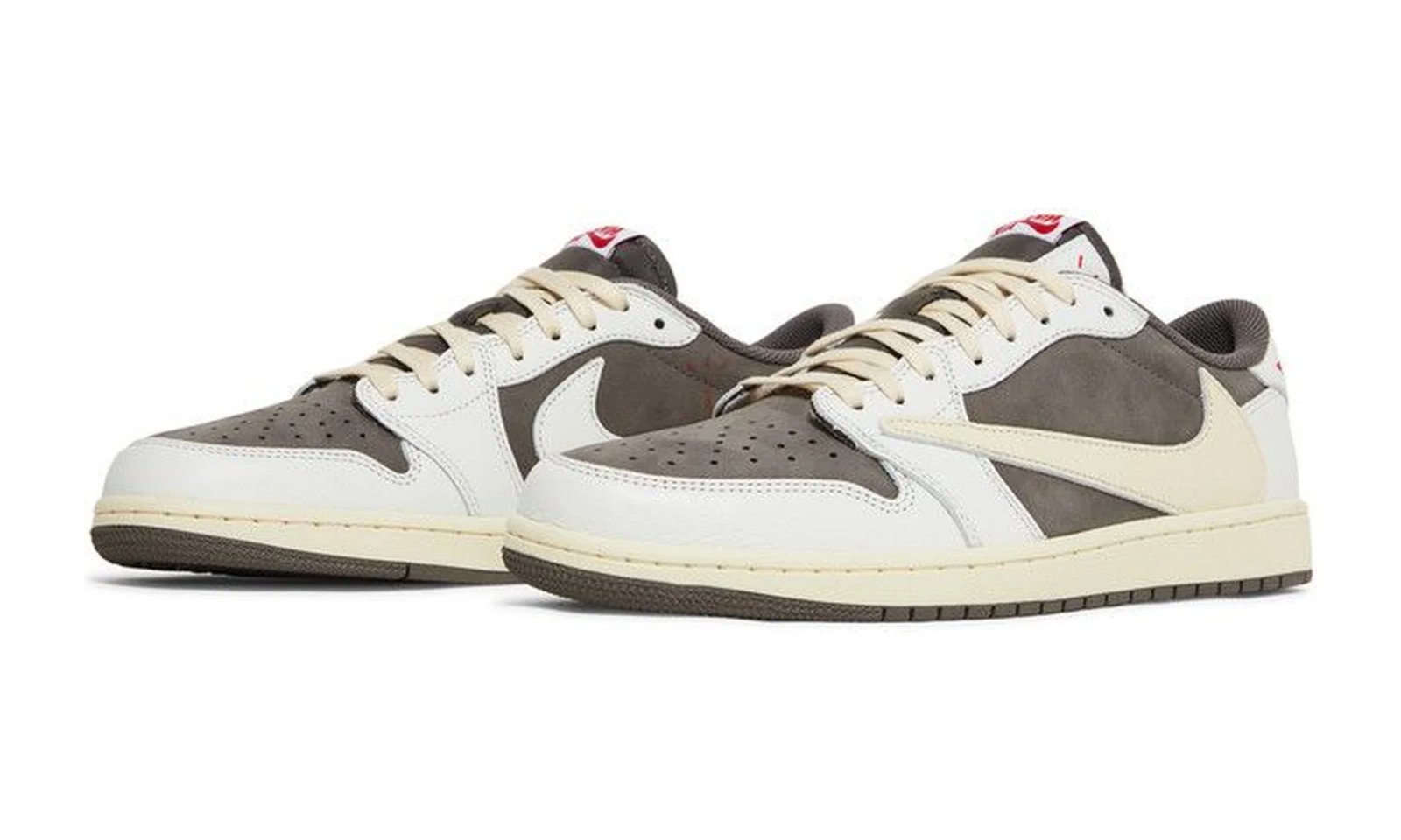Air Jordan 1 Low Travis Scott Reverse Mocha Sail / University Red-Ridgerock sneaker, foto 2