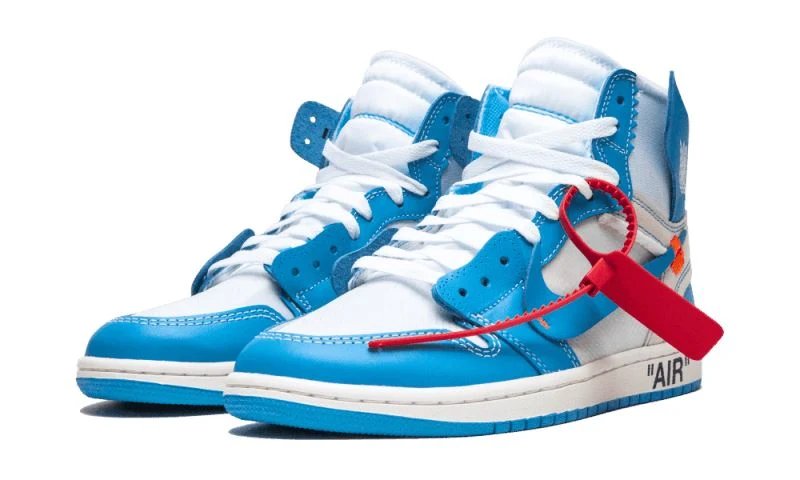 Air Jordan 1 Retro High Off-White University Blue Dark Powder Blue-Cone sneaker, foto 2