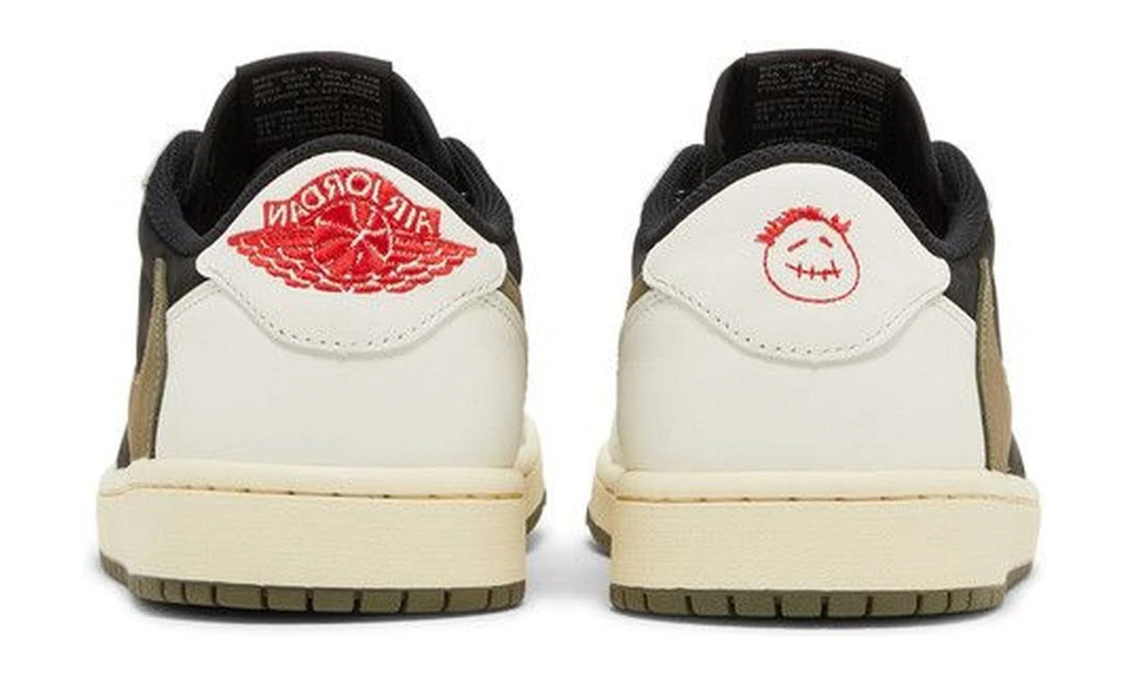 Air Jordan 1 Retro Low OG SP Travis Scott Olive Sail / University Red / Black / Medium Olive sneaker, foto 3