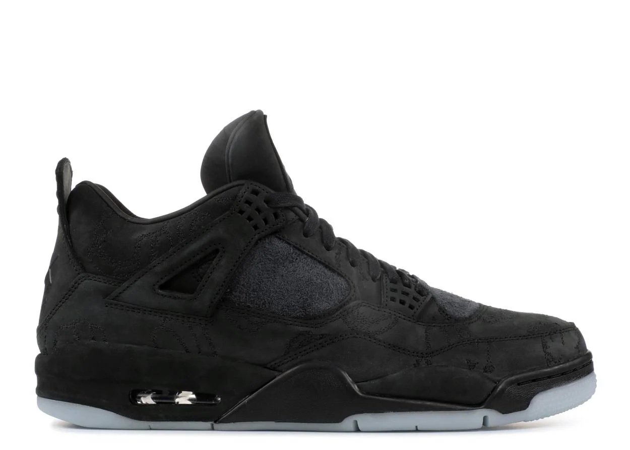 Air Jordan 4 Retro "Black Kaws" Black-Clear Glow sneaker