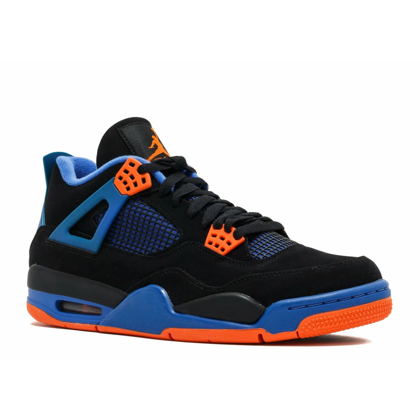 Air Jordan 4 Retro 'Cavs' (2012) Black / Safety Orange-Game Royal sneaker, foto 2