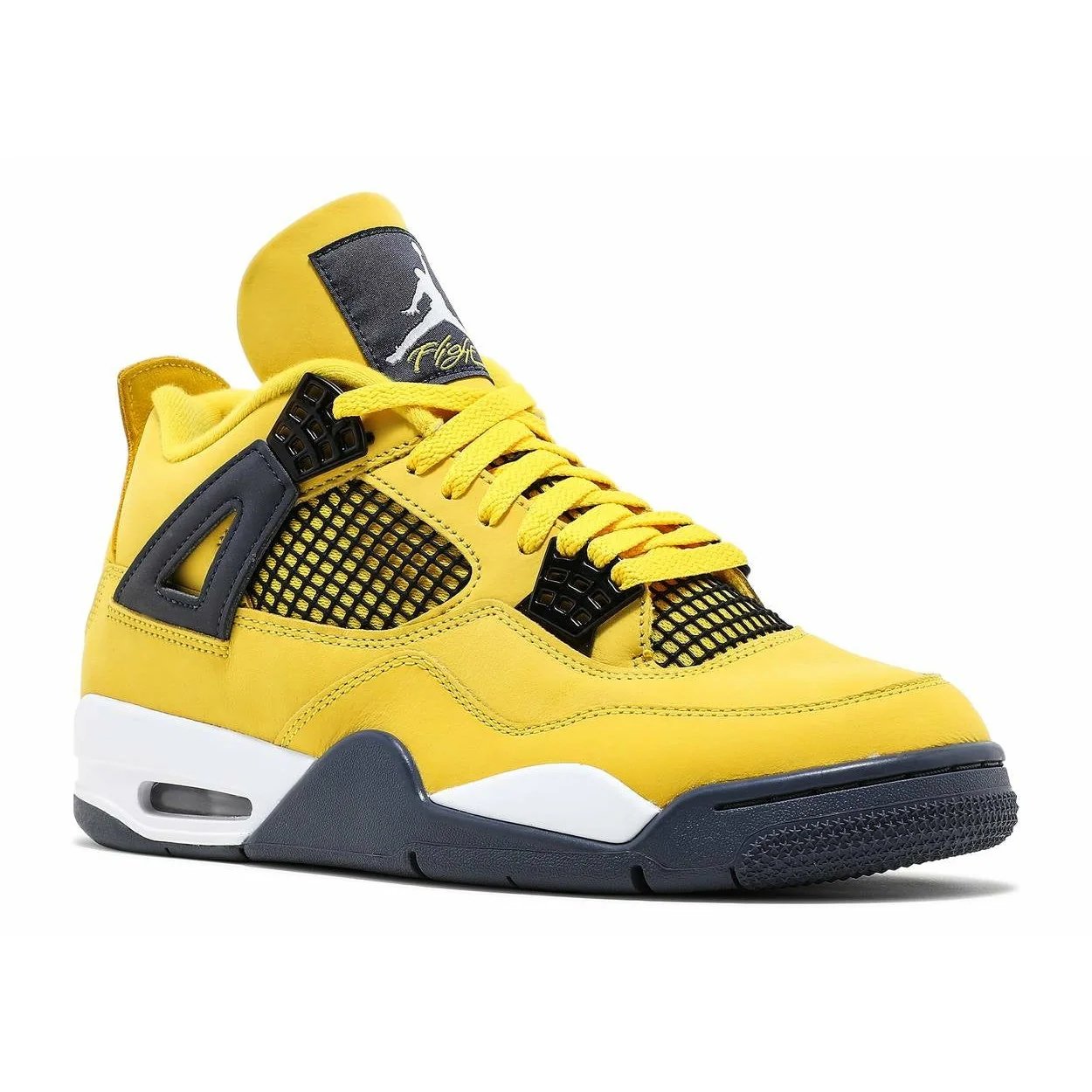 Air Jordan 4 Retro 'Lightning' (2021) Tour Yellow / White-Dark Blue Grey sneaker, foto 2