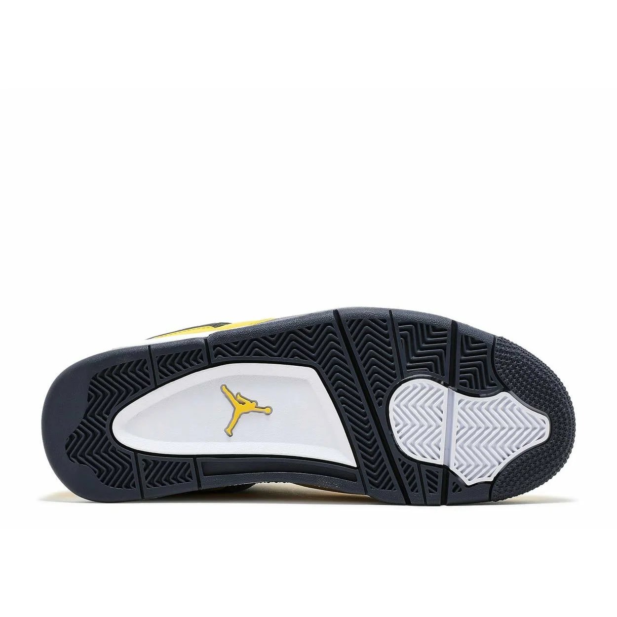 Air Jordan 4 Retro 'Lightning' (2021) Tour Yellow / White-Dark Blue Grey sneaker, foto 4
