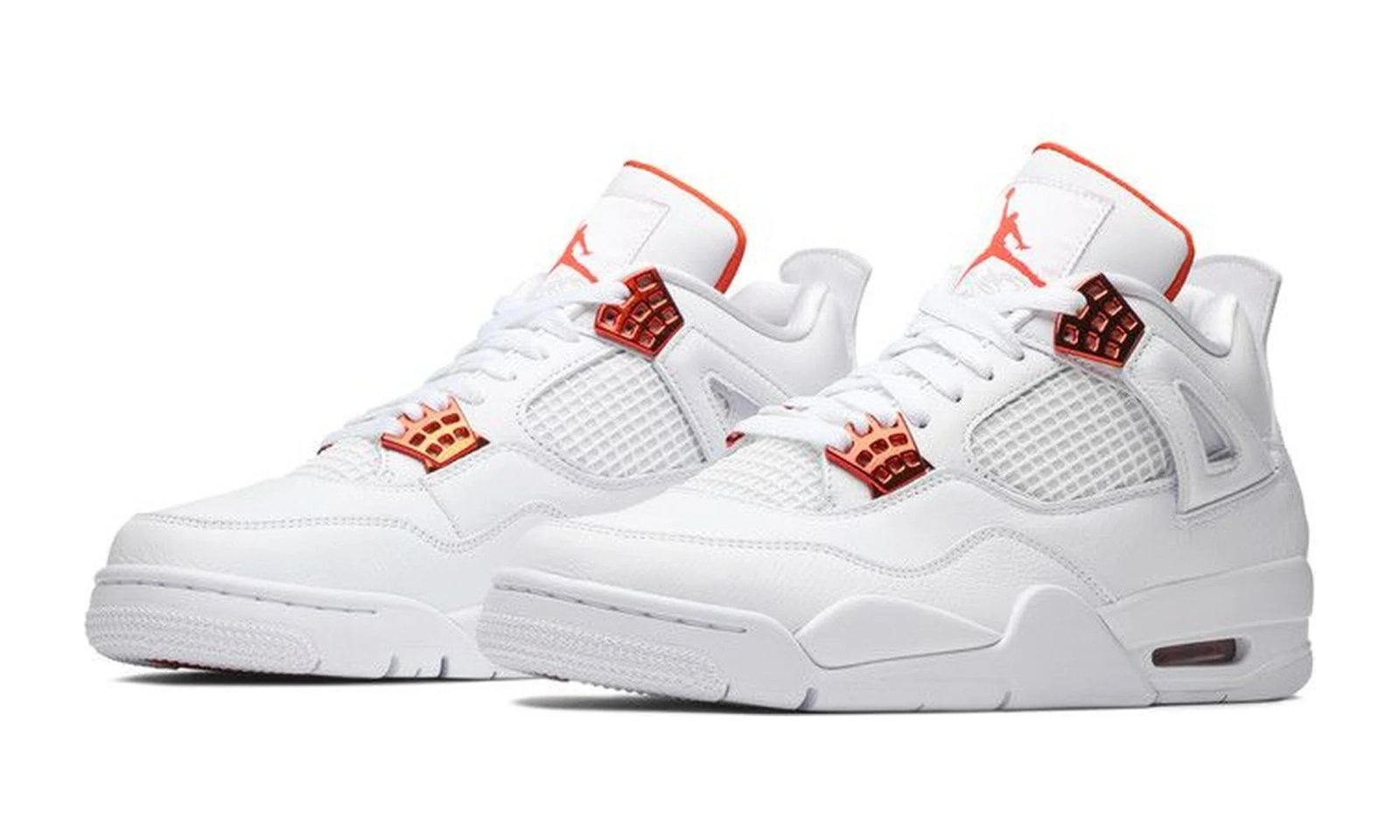 Air Jordan 4 Retro Metallic Orange White / Metallic Silver-Team Orange sneaker, foto 2