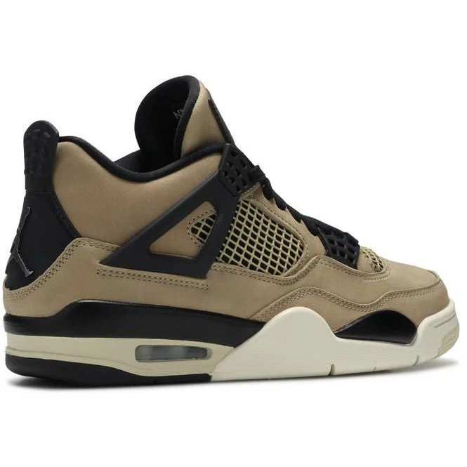 Air Jordan 4 Retro 'Mushroom' (2019) (Donna) Black-Fossil-Pale Ivory sneaker, foto 3