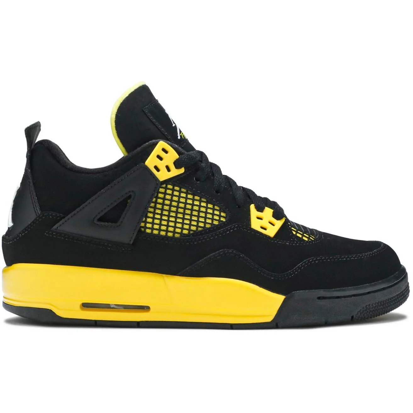 Air Jordan 4 Retro 'Thunder' (GS/Juniors) (2012) Black / White-Tour Yellow sneaker