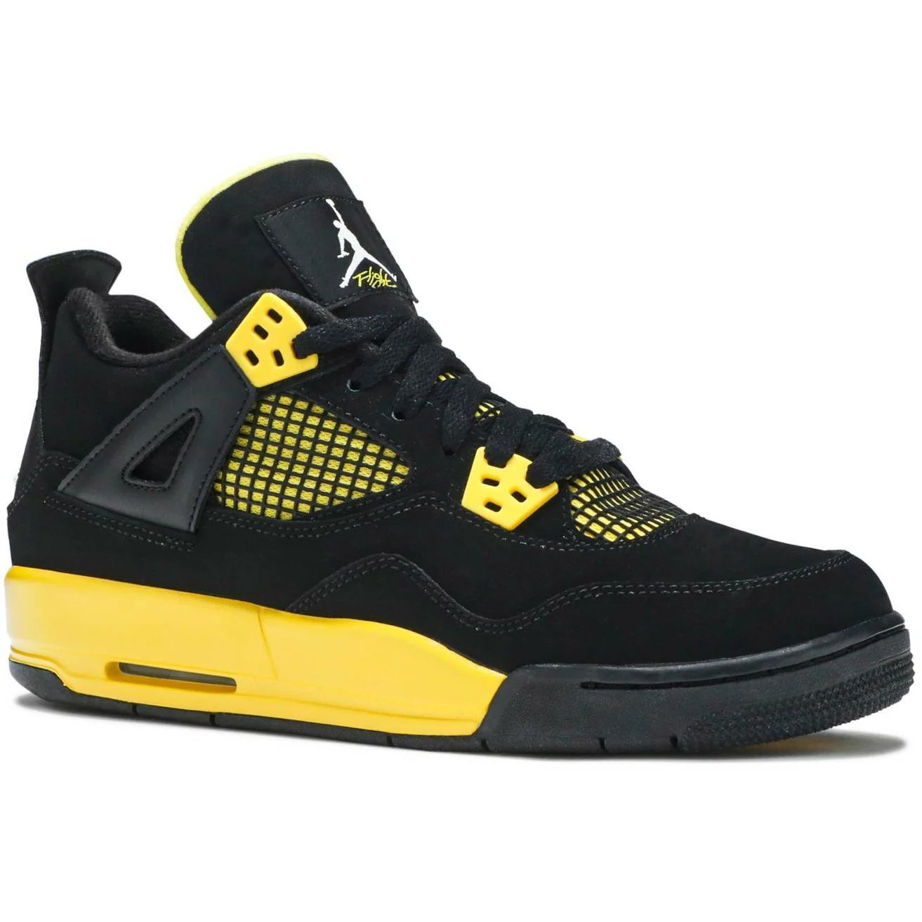 Air Jordan 4 Retro 'Thunder' (GS/Juniors) (2012) Black / White-Tour Yellow sneaker, foto 2