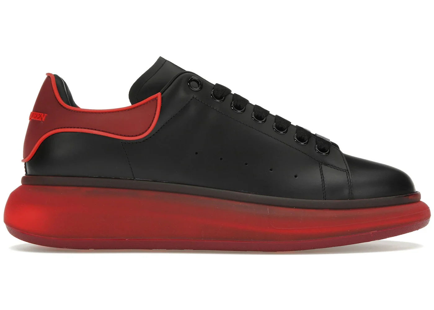 Alexander McQueen Oversized Black Red Translucent Sole sneaker