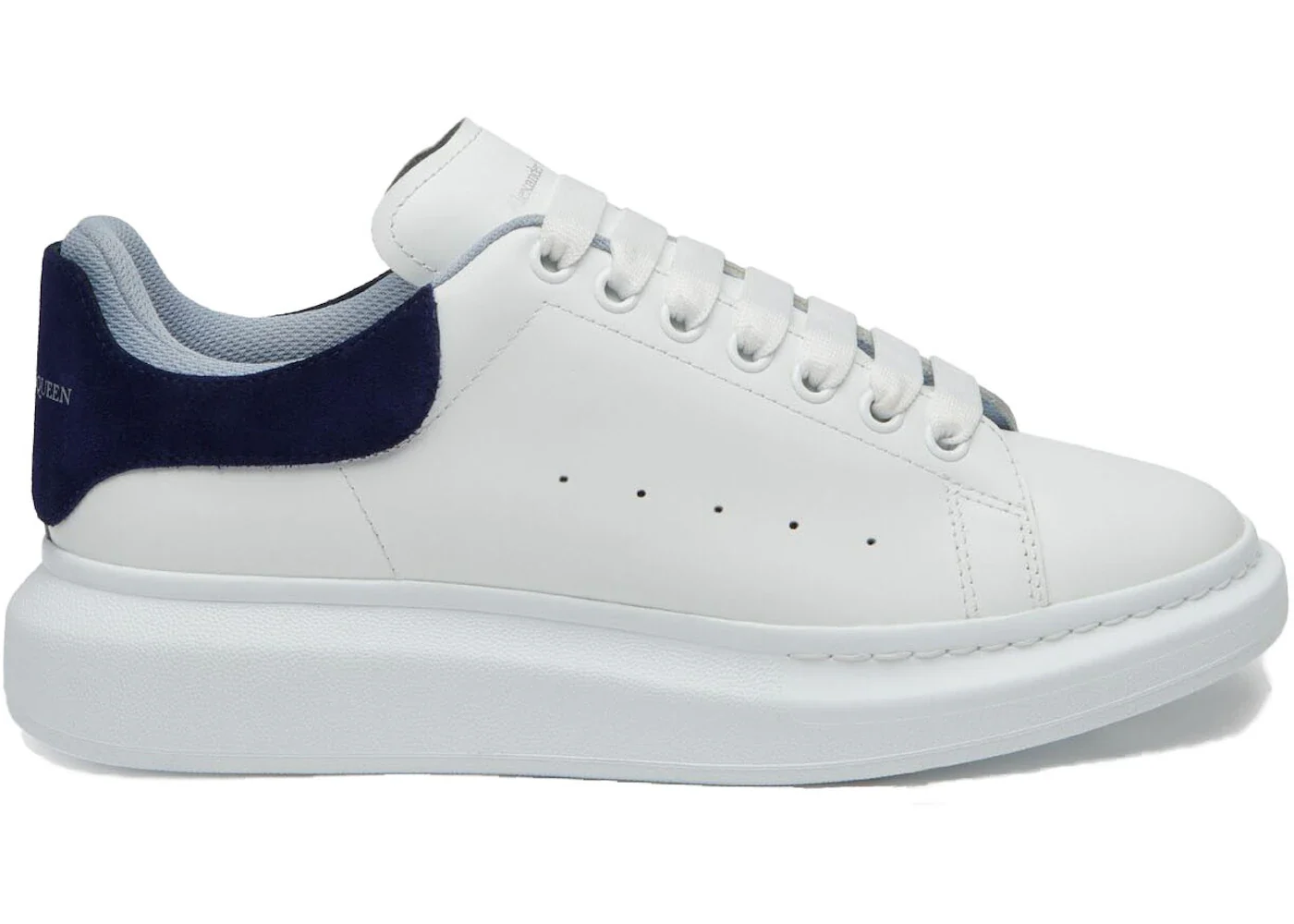 Alexander McQueen Oversized Double Heel White Navy Light Blue sneaker