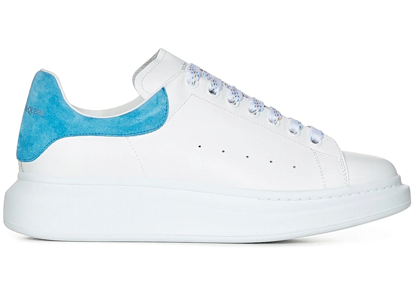 Alexander McQueen Oversized White Lapis Blue Suede sneaker
