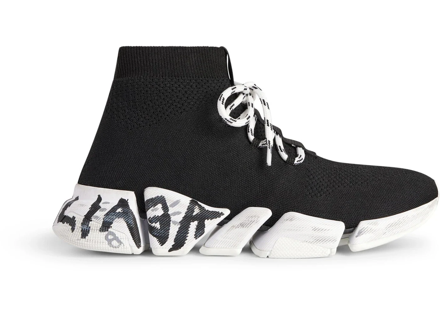 Balenciaga Speed 2.0 Lace Up Black Graffiti White sneaker