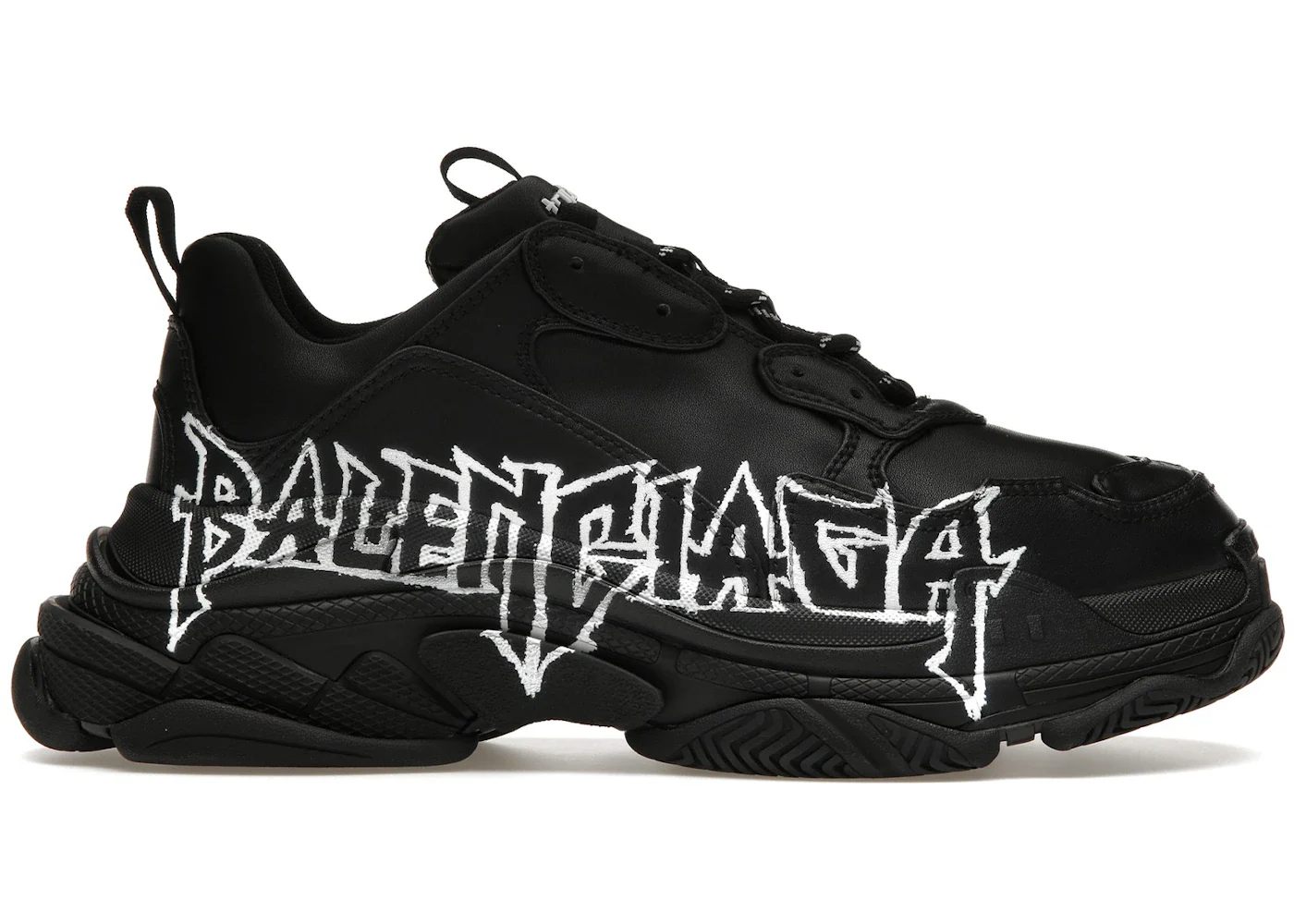 Balenciaga Triple S DIY Metal Artwork Black White sneaker