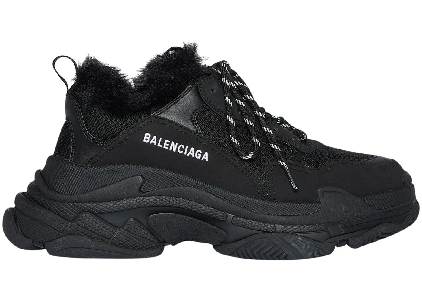 Balenciaga Triple S Fake Fur Black sneaker