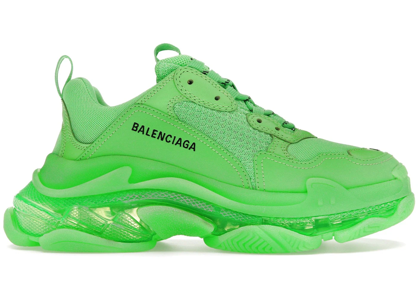 Balenciaga Triple S Soft Neon Green Clear Sole sneaker