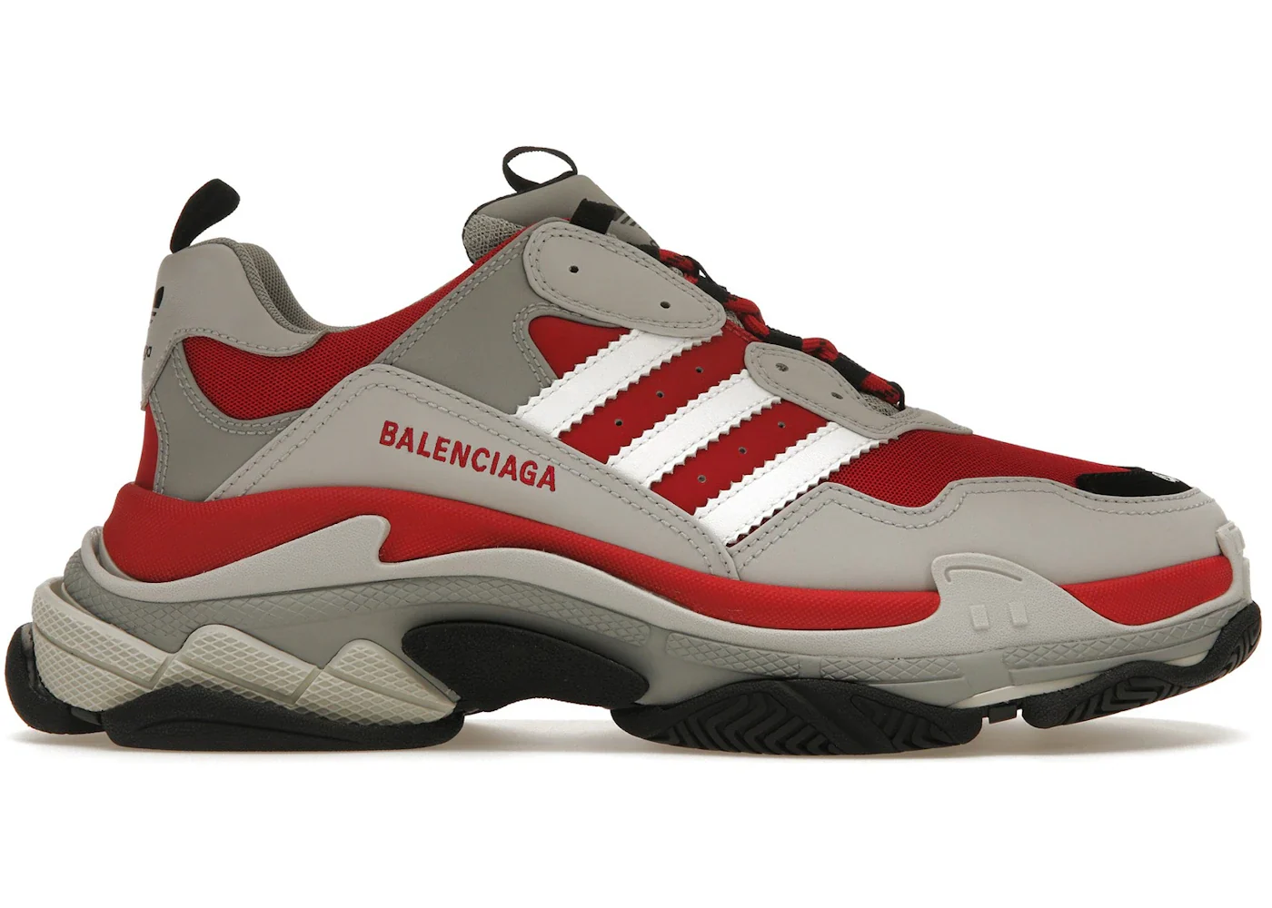 Balenciaga x adidas Triple S Red Grey Black sneaker