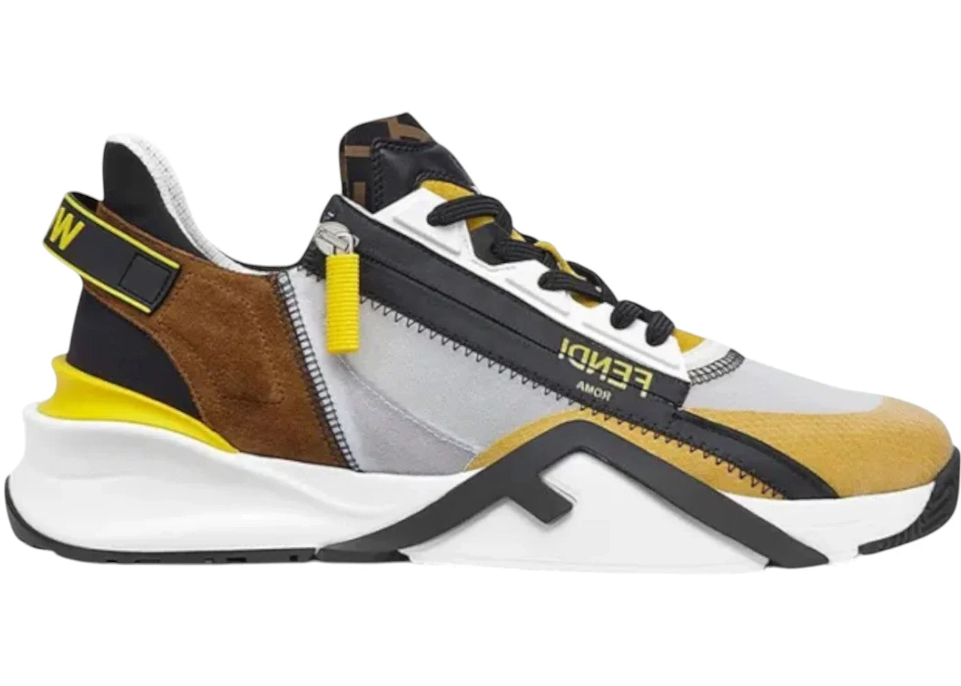 Fendi Flow Slip On Gray Yellow sneaker
