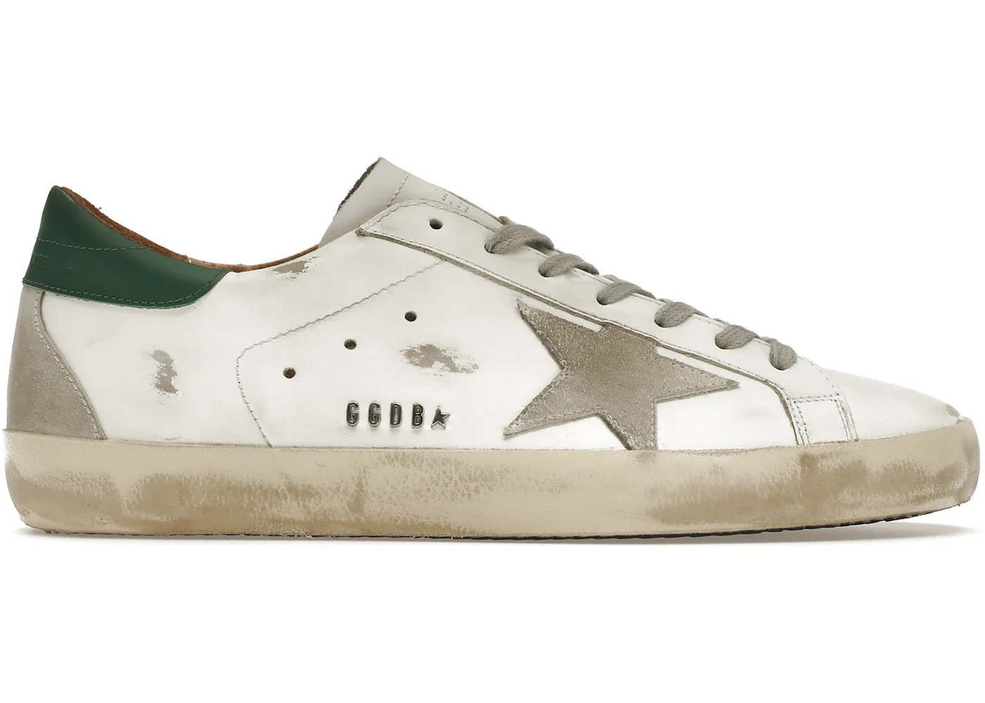 Golden Goose Super-Star White Green Grey Suede Patch sneaker