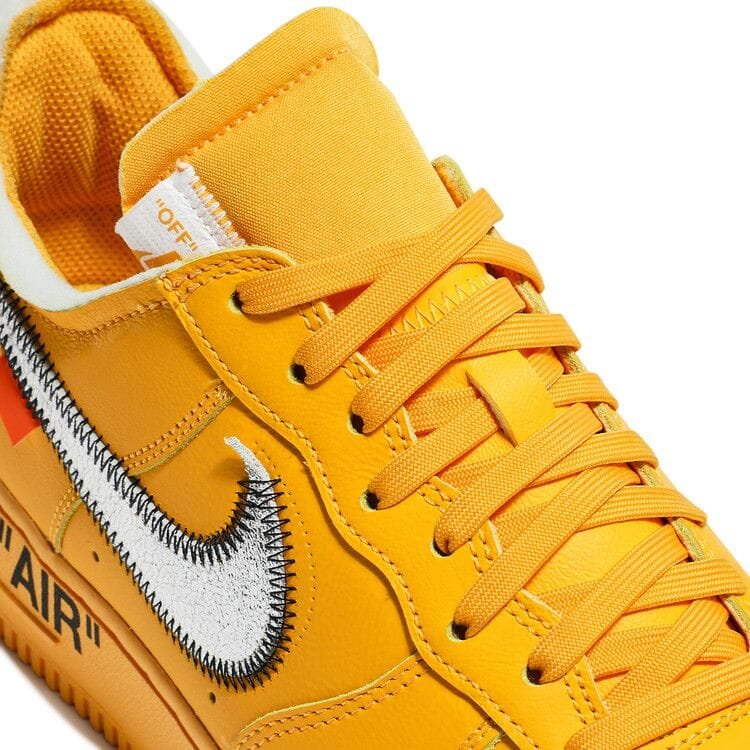 Nike Air Force 1 Low Off-White University Gold Metallic Silver Black-Metallic Silver sneaker, foto 3