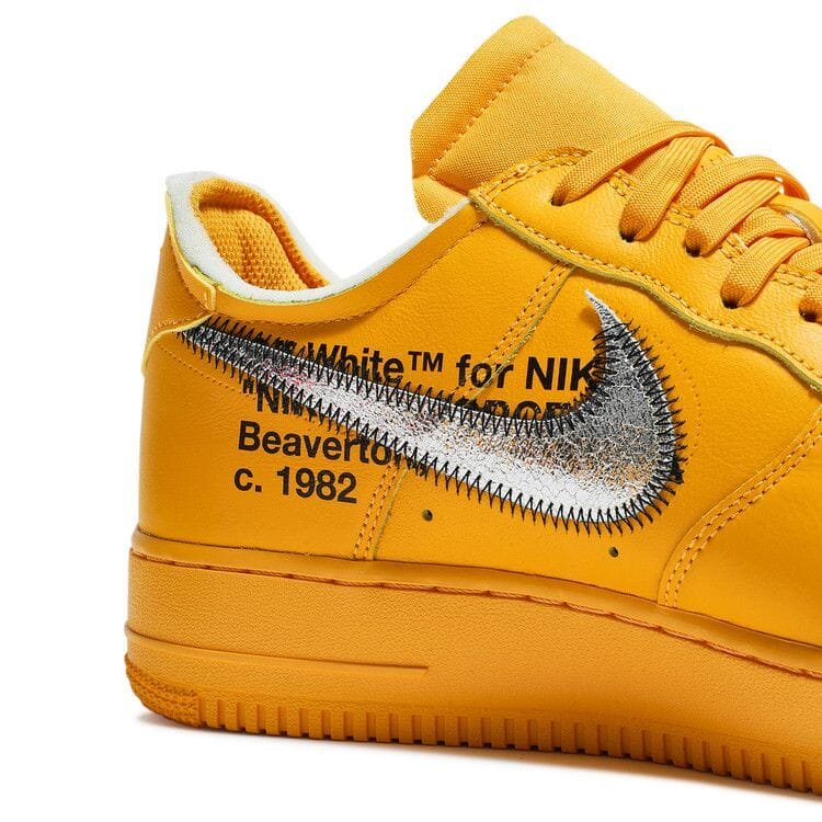 Nike Air Force 1 Low Off-White University Gold Metallic Silver Black-Metallic Silver sneaker, foto 4