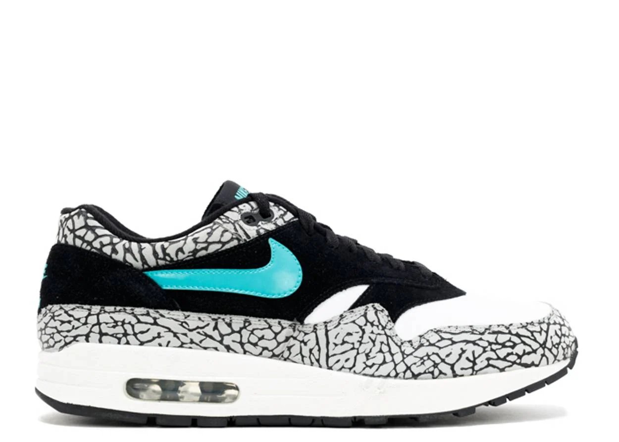 Nike Air Max 1 Premium x Atmos 2007 "Elephant" Black / Clear Jade-White sneaker