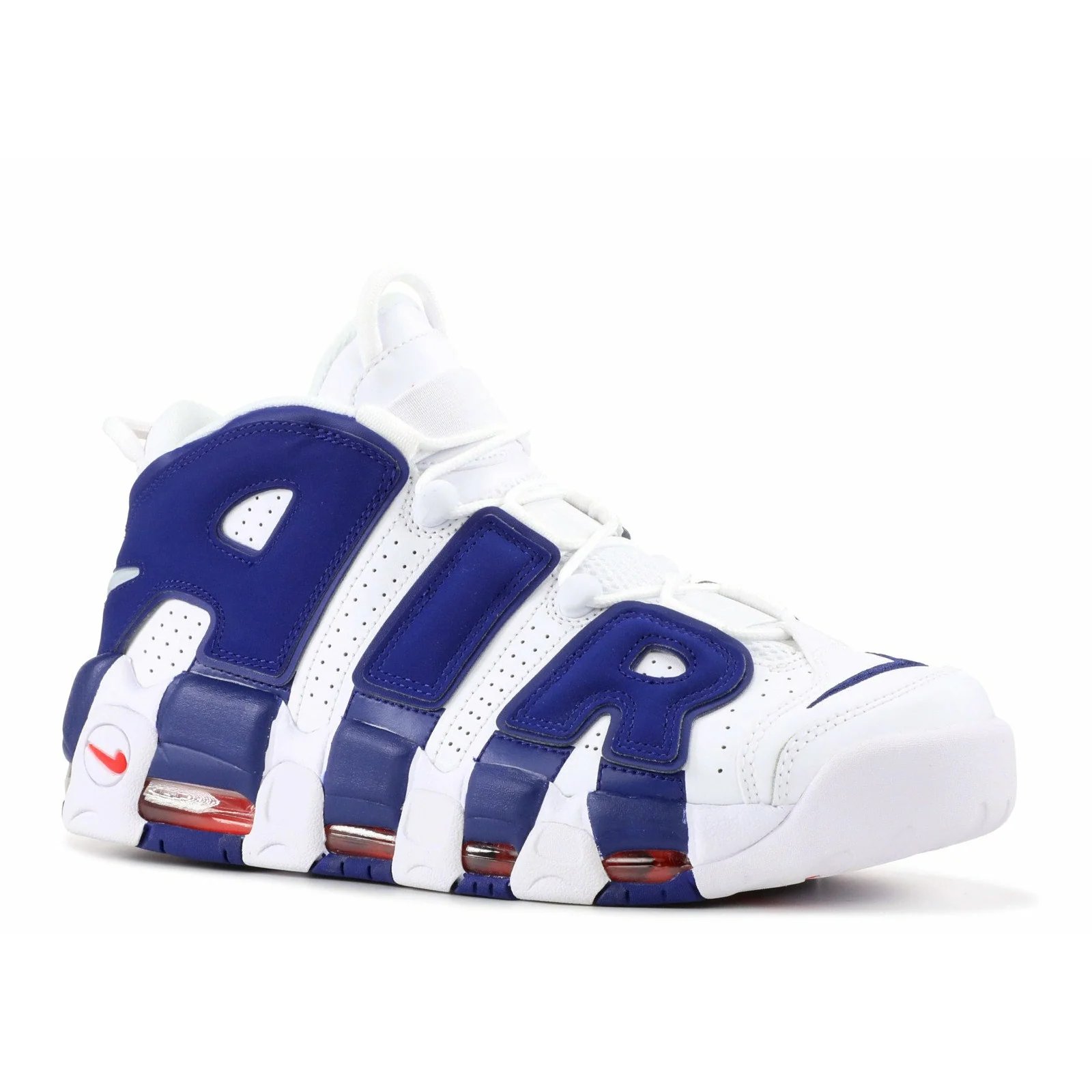 Nike Air More Uptempo 'Knicks' (2017) White / Deep Royal Blue-Team Orange sneaker, foto 2