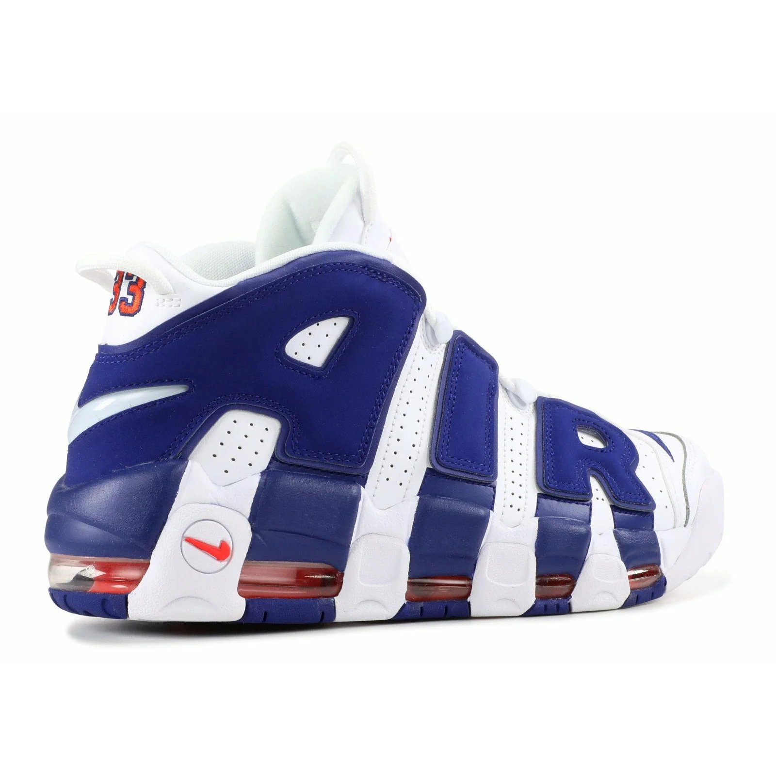 Nike Air More Uptempo 'Knicks' (2017) White / Deep Royal Blue-Team Orange sneaker, foto 3