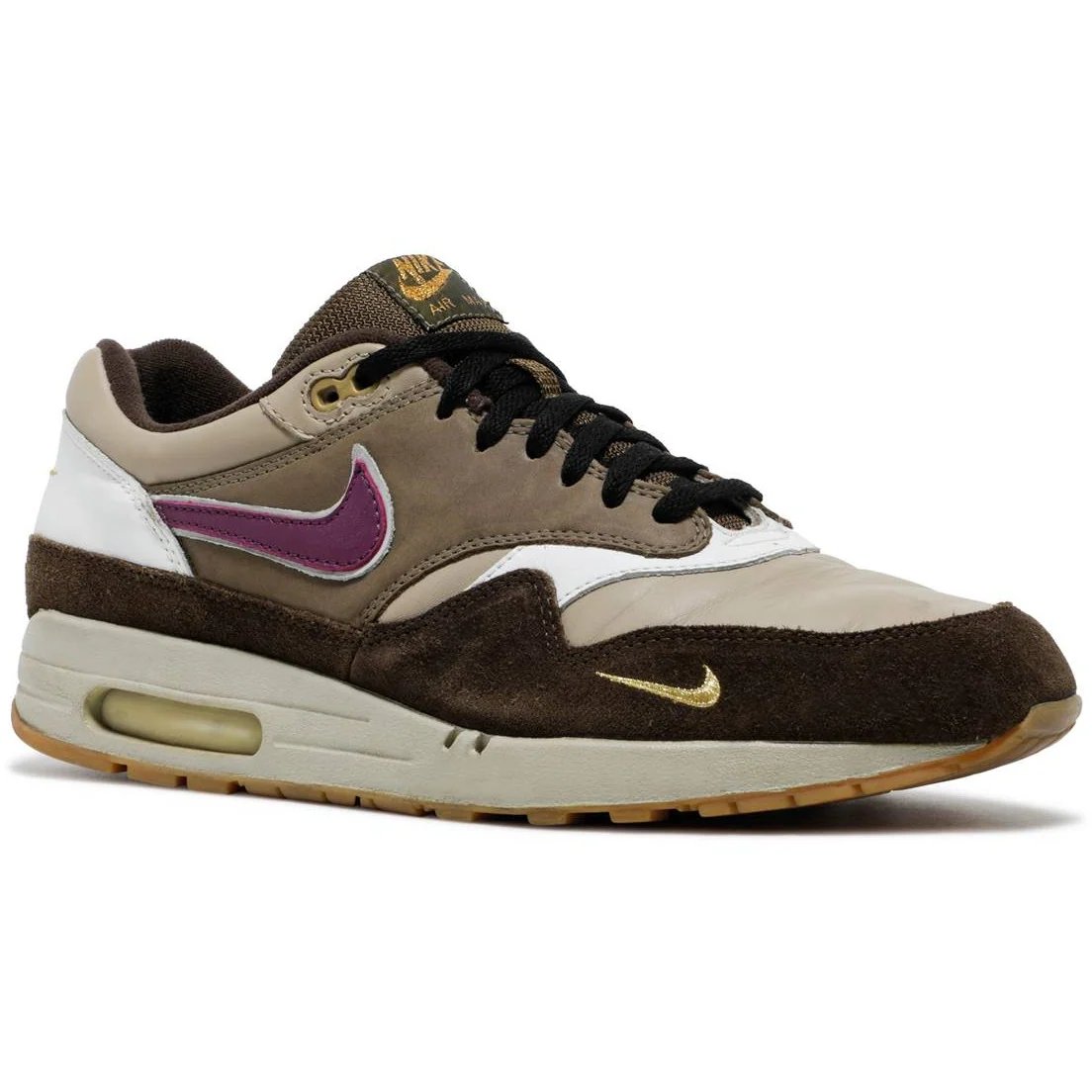 Nike Atmos X Air Max 1 B 'Viotech' (2003) Khaki / Dark Mocha / Metallic Gold sneaker, foto 2
