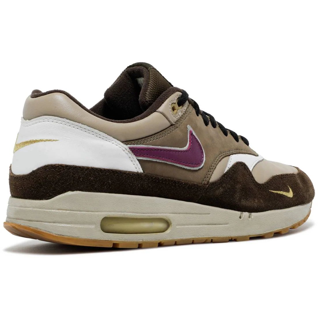 Nike Atmos X Air Max 1 B 'Viotech' (2003) Khaki / Dark Mocha / Metallic Gold sneaker, foto 3