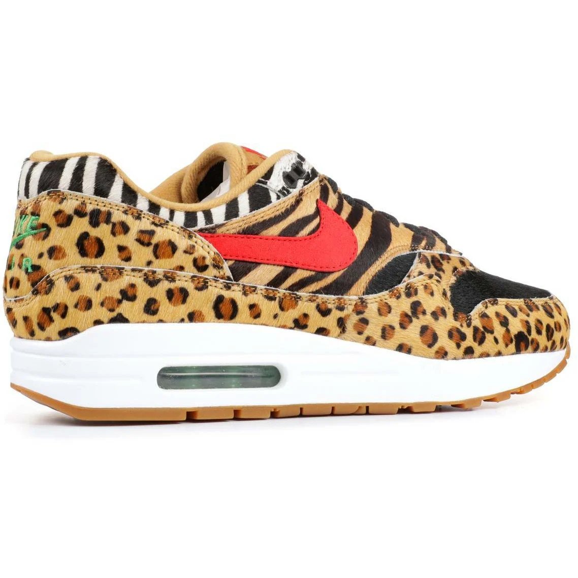 Nike Atmos X Air Max 1 DLX Animal Pack (2018) Wheat / Sport Red / Bison / Classic Green sneaker, foto 3