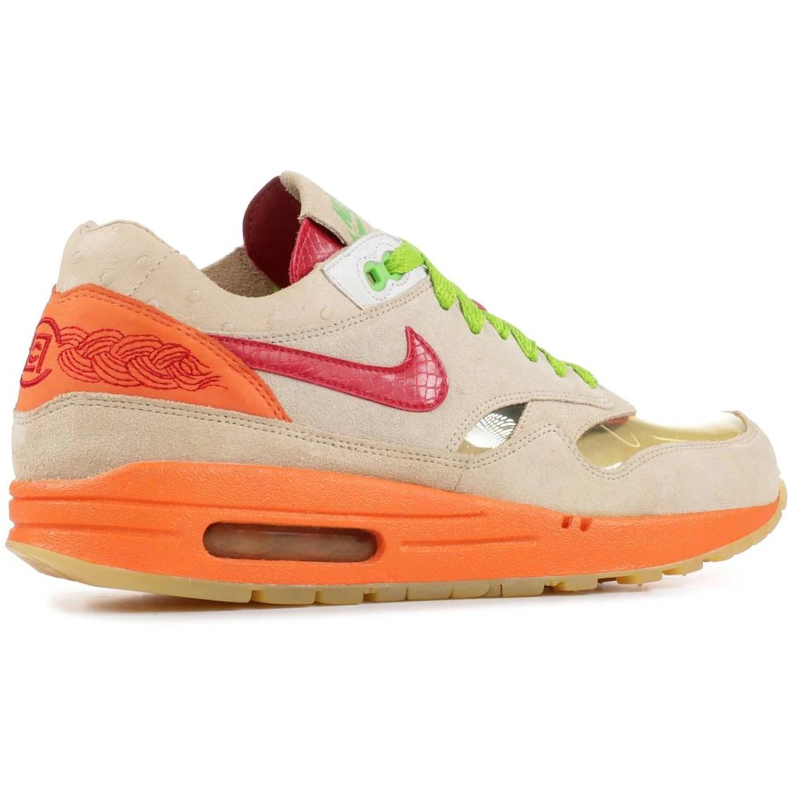 Nike Clot X Air Max 1 Nl Premium 'Kiss Of Death' (2006) Net / Deep Red / Orange Blaze sneaker, foto 2