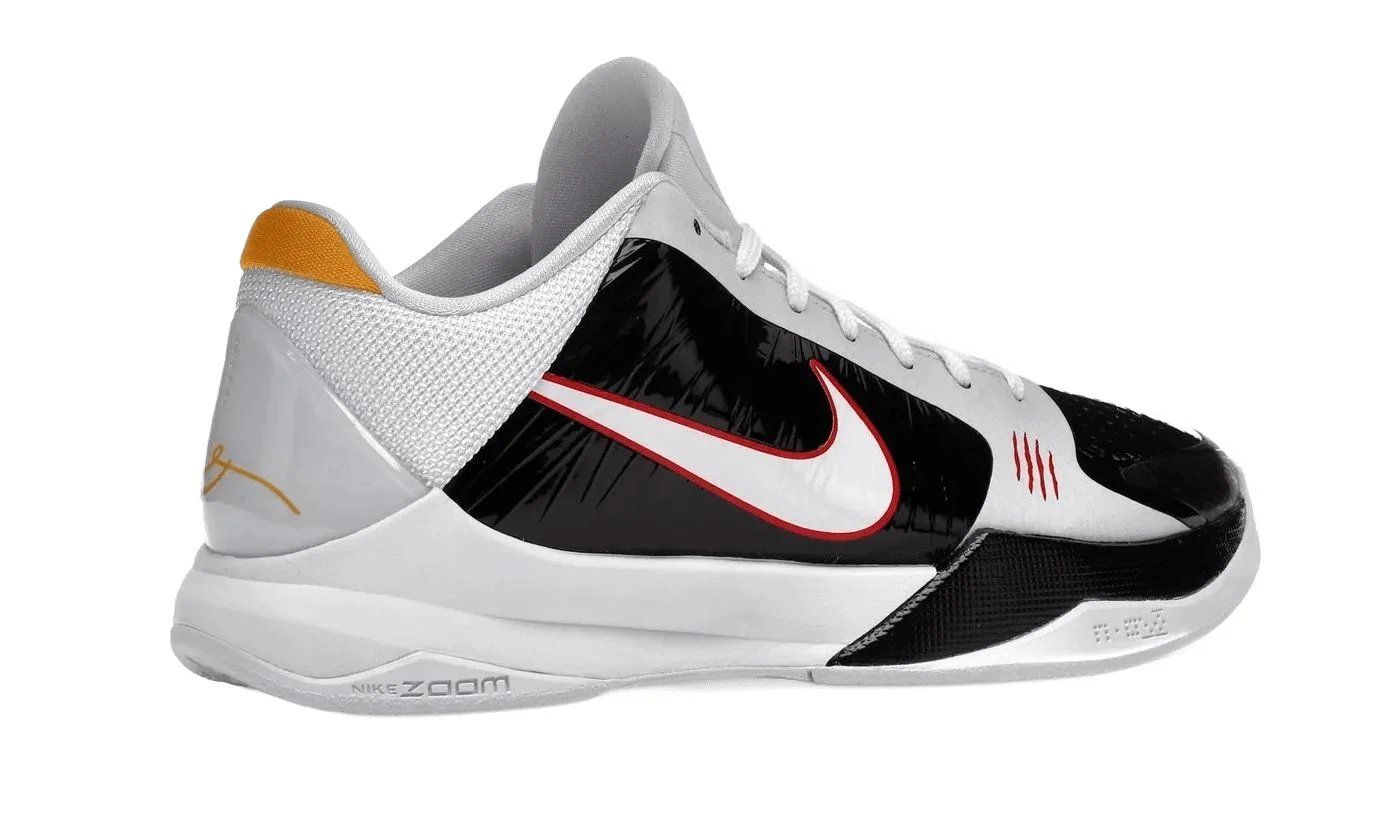 Nike Kobe 5 Protro Bruce Lee Alternate White / Black-University Red-Varsity Maize sneaker, foto 4