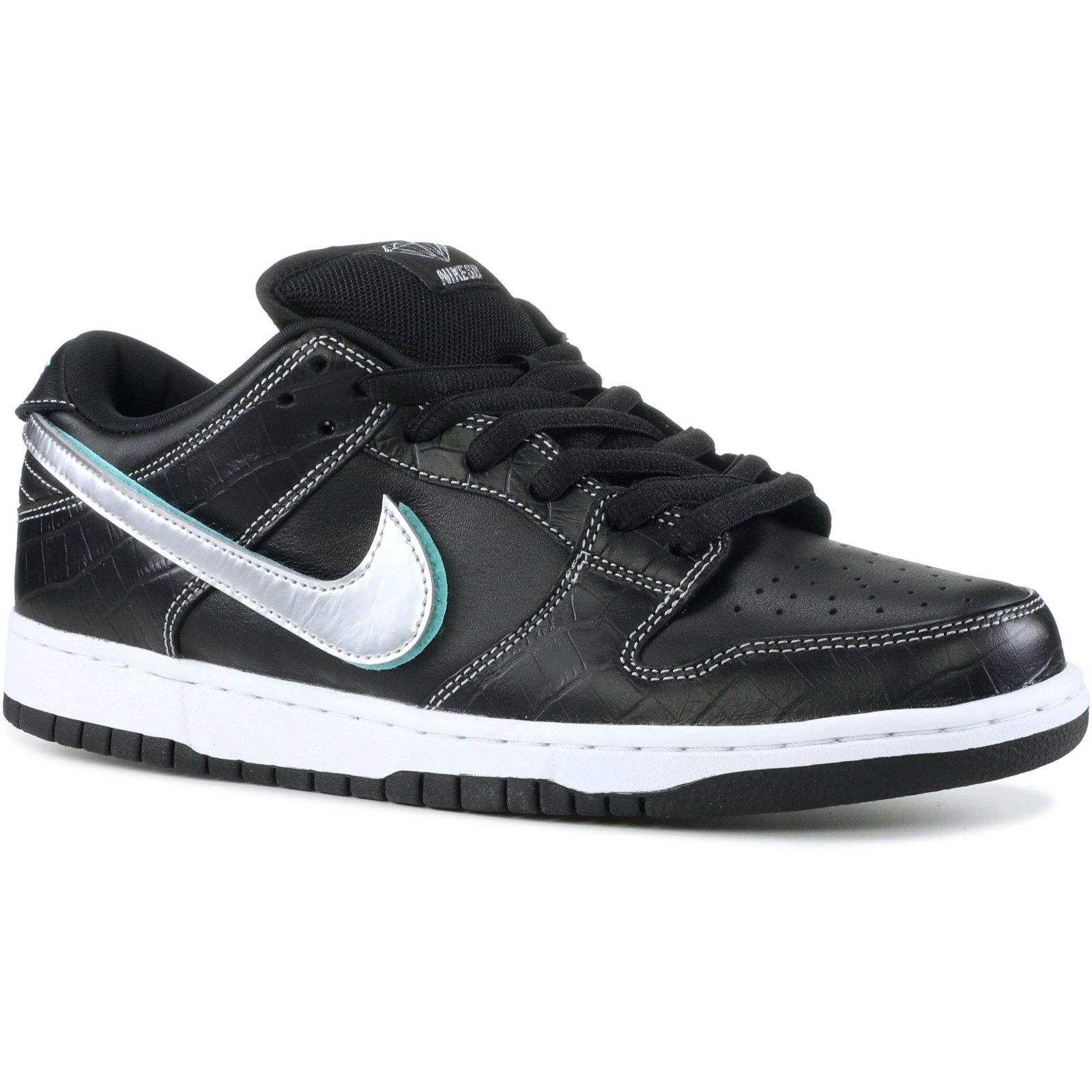 Nike SB Dunk Low Pro OG QS 'Diamond' (2018) Black / Chrome-Black sneaker, foto 2