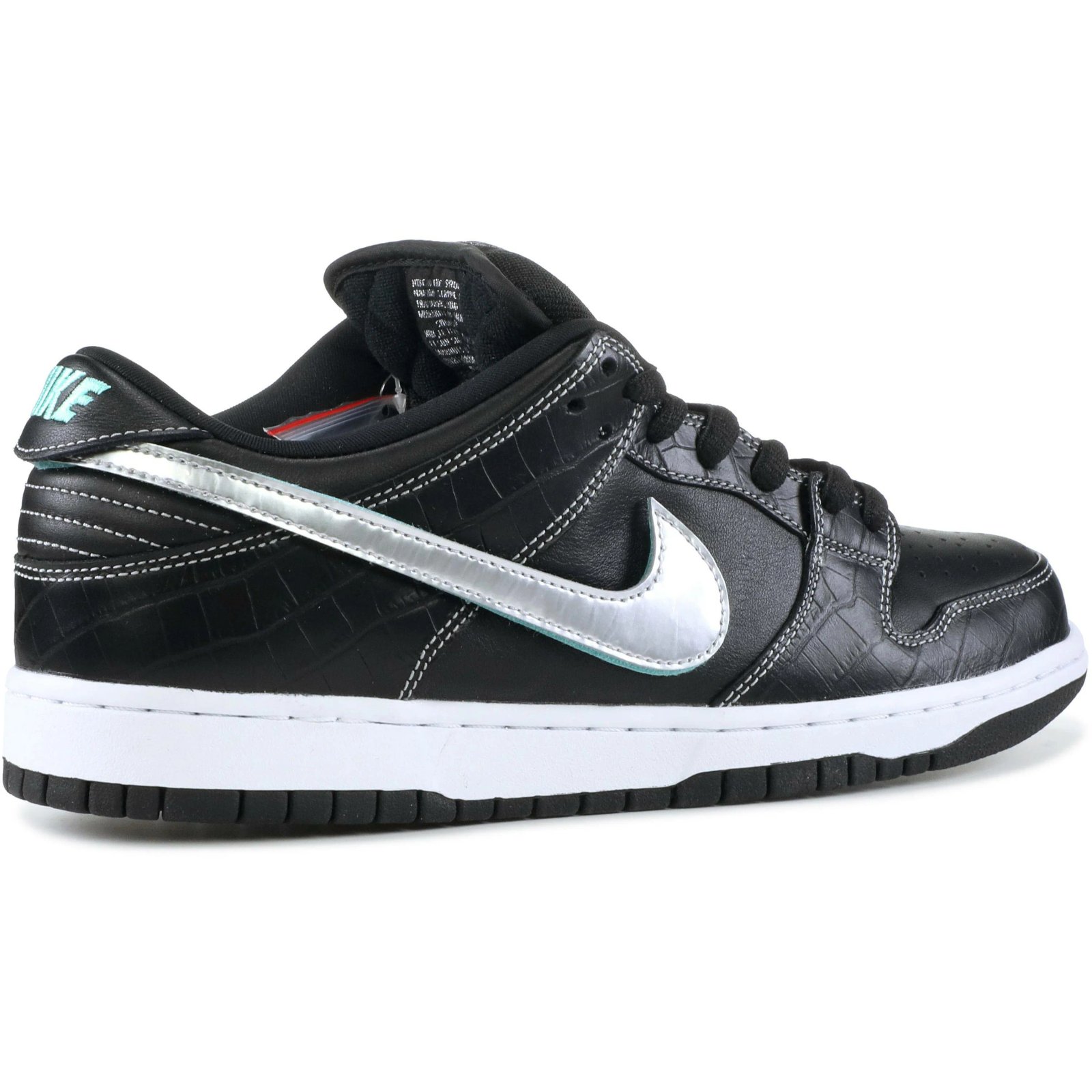 Nike SB Dunk Low Pro OG QS 'Diamond' (2018) Black / Chrome-Black sneaker, foto 3