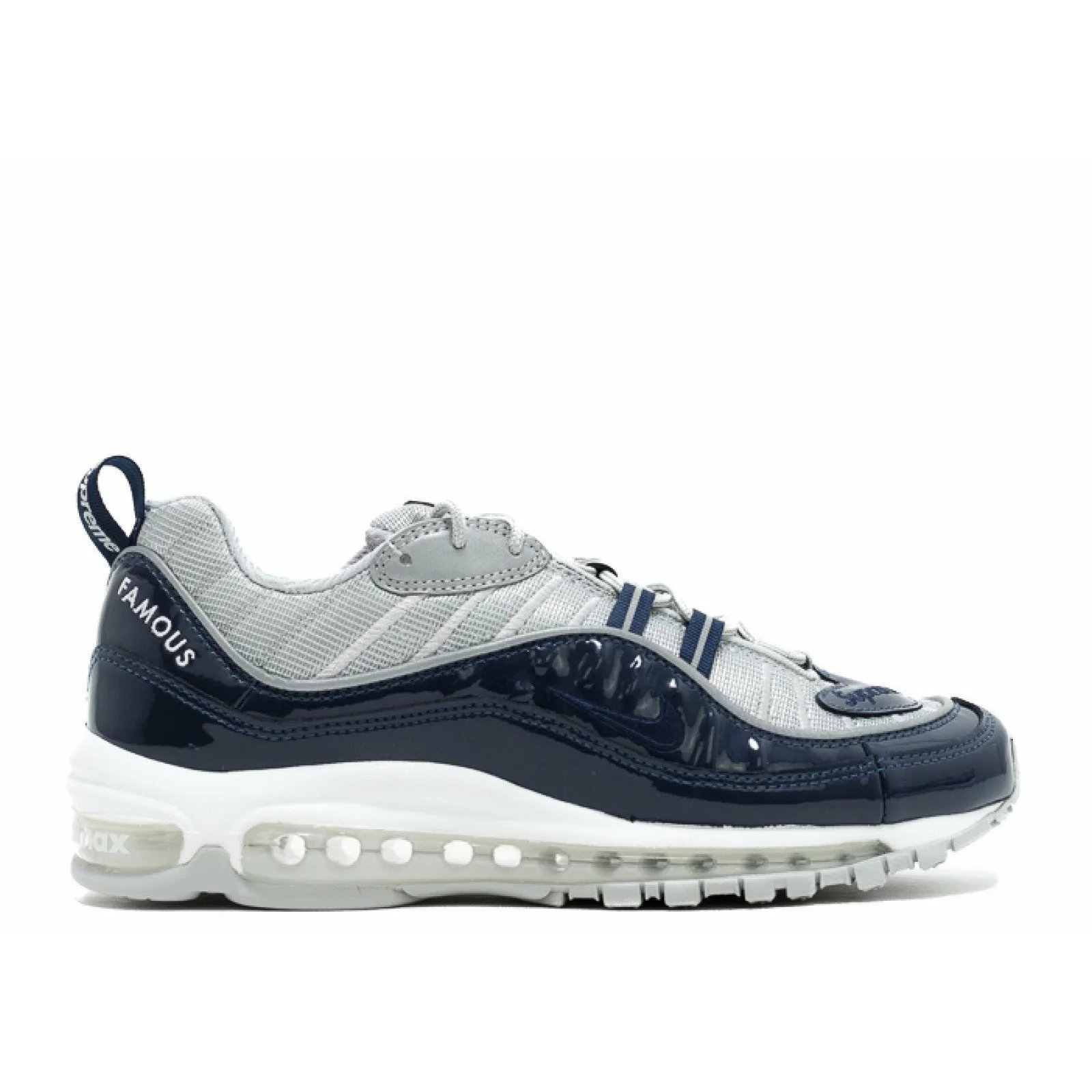 Nike Supreme X Air Max 98 'Obsidian' (2016) Reflective Silver / White sneaker