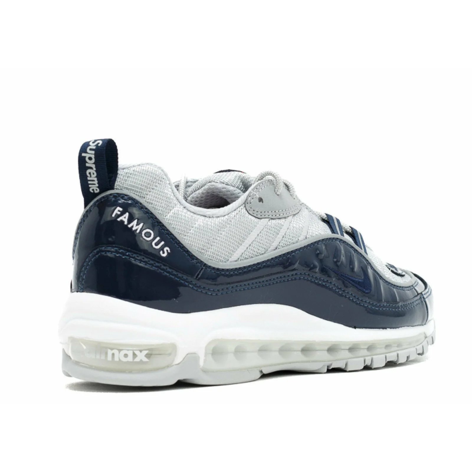 Nike Supreme X Air Max 98 'Obsidian' (2016) Reflective Silver / White sneaker, foto 3