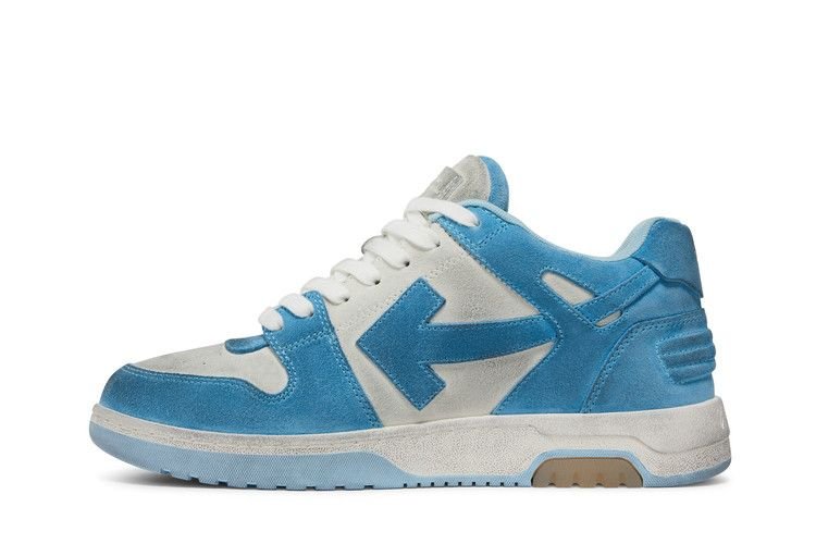 OFF-WHITE OOO Low Out Of Office Suede White Light Blue sneaker, foto 3