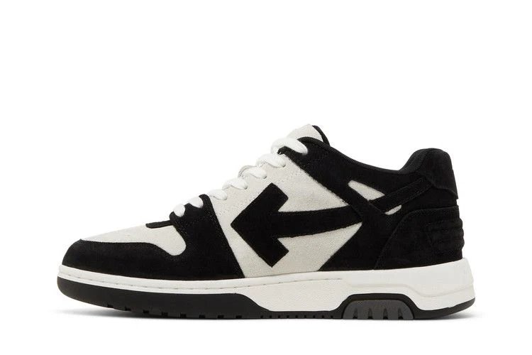 OFF-WHITE Out Of Office OOO Low Tops Black White Suede sneaker, foto 3