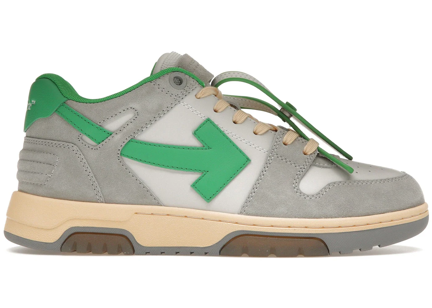 OFF-WHITE Out Of Office OOO Low Tops Light Grey Green sneaker