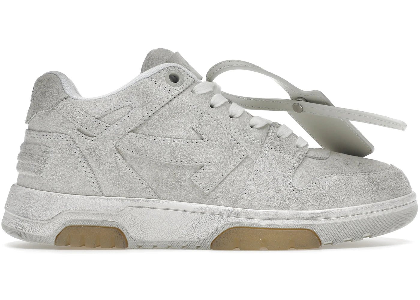 OFF-WHITE Out Of Office OOO Low Tops Vintage Suede Destressed White sneaker