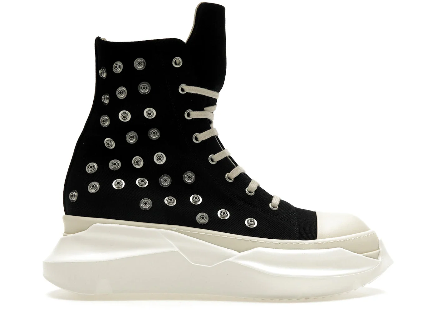 Rick Owens DRKSHDW Abstract Sneaks Studded Eyelets Black Milk sneaker