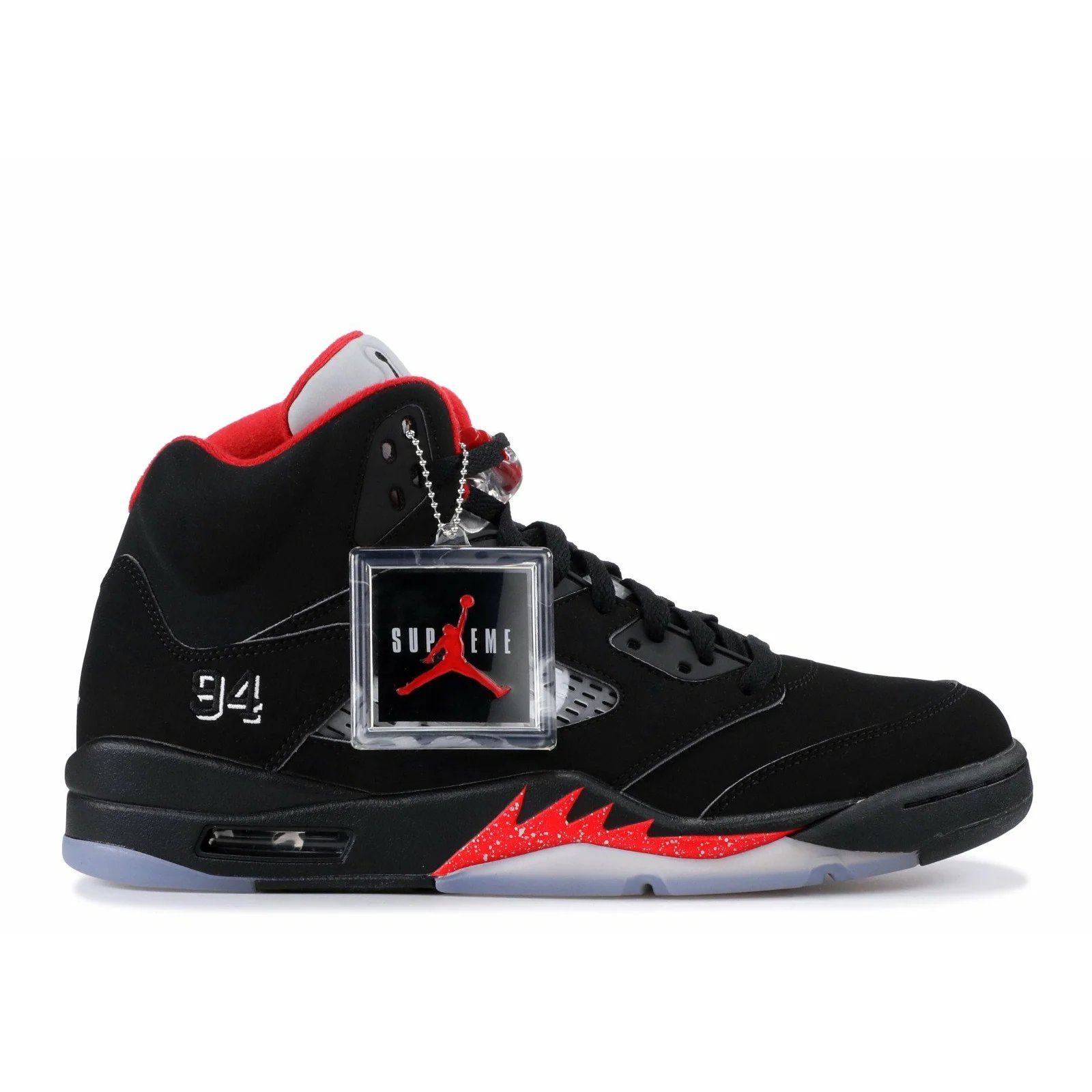Supreme X Air Jordan 5 Retro 'Black' Fire Red sneaker