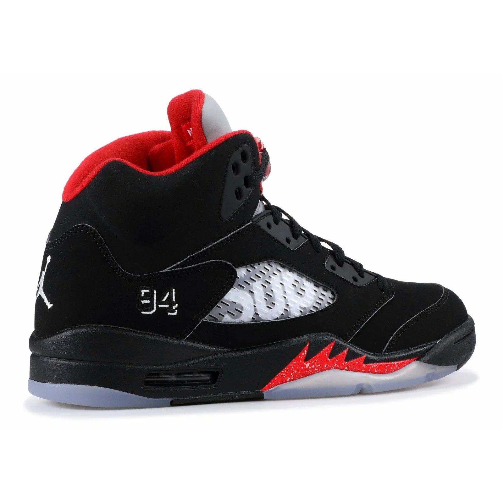 Supreme X Air Jordan 5 Retro 'Black' Fire Red sneaker, foto 3