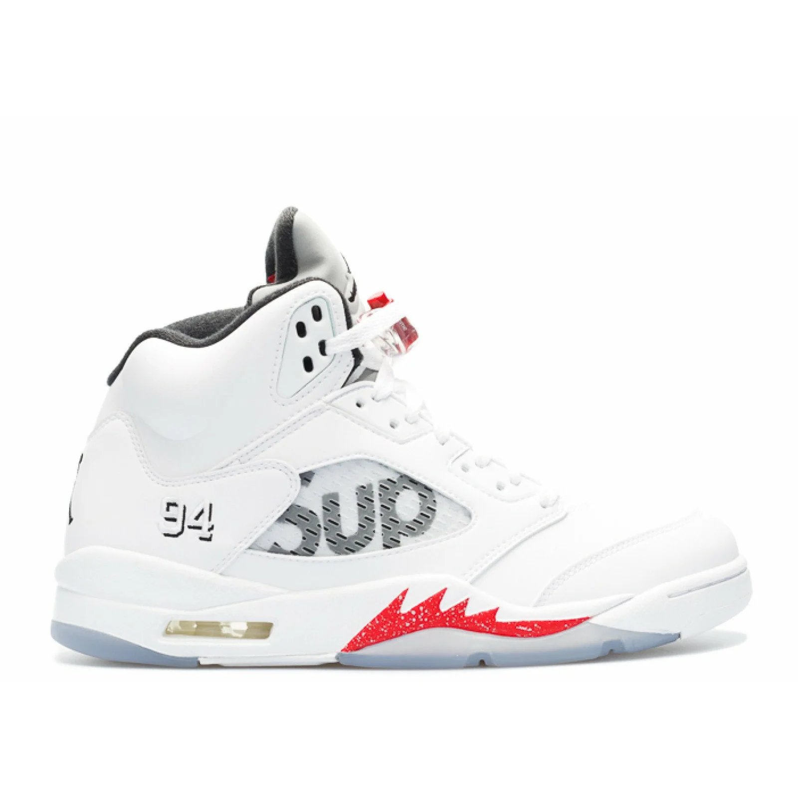 Supreme X Air Jordan 5 Retro 'White' (2015) Fire Red-Black sneaker
